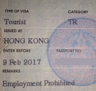 thai tourist visa hong kong
